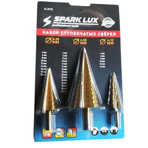 Набор свёрел ступенчатых по металлу SparkLux 3 шт d12 d20 d32