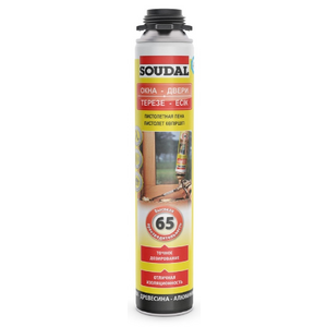Пена монтажная профессиональная летняя ЖЕЛТАЯ SOUDAL GUNFOAM 65