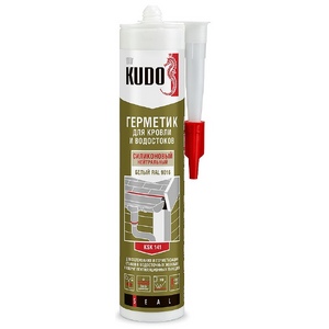 Герметик силиконовый для кровли и водостоков KUDO белый  RAL 9016 KSK 141
