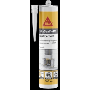 Герметик силикатный для печей SikaSeal-419 Heat Cement чёрный