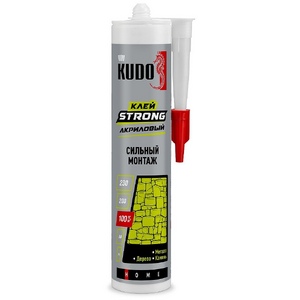 Клей KUDO HOME Strong для сильного монтажа, на акриловой основе, белый, 280 мл