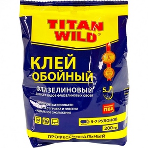 Клей обойный ТИТАН WILD Флизелин 200г пакет
