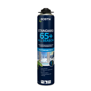 Пена монтажная профессиональная всесезонная BOSTIK Standard 65+ All SEASON, 850 мл
