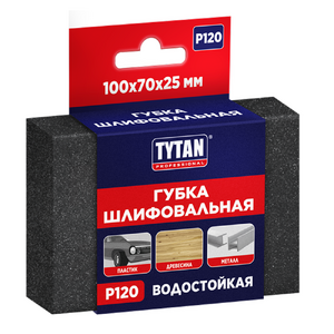Tytan Professional губка шлифовальная четырехсторонняя (100x70x25 мм; Р120)