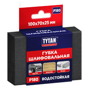 Tytan Professional губка шлифовальная четырехсторонняя (100x70x25 мм; Р180)